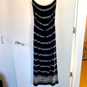 Strapless J Crew Factory maxi dress with pockets